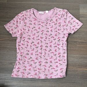 GAP Pink Floral Short Sleeve Tee